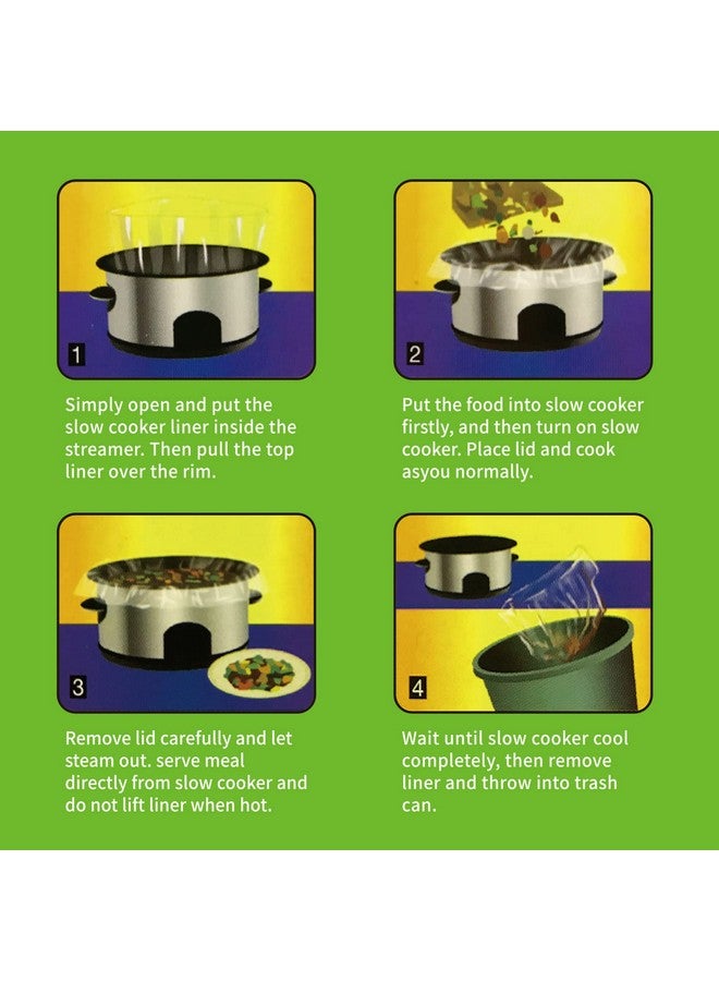 ECOOPTS 20 Count Disposable Slow Cooker Liners and Cooking Bags | Extra Large Size Fits 6-10QT Pot, 14"x 22" | Suitable for Oval & Round Pot, BPA Free (1 Pack)  - Image 4