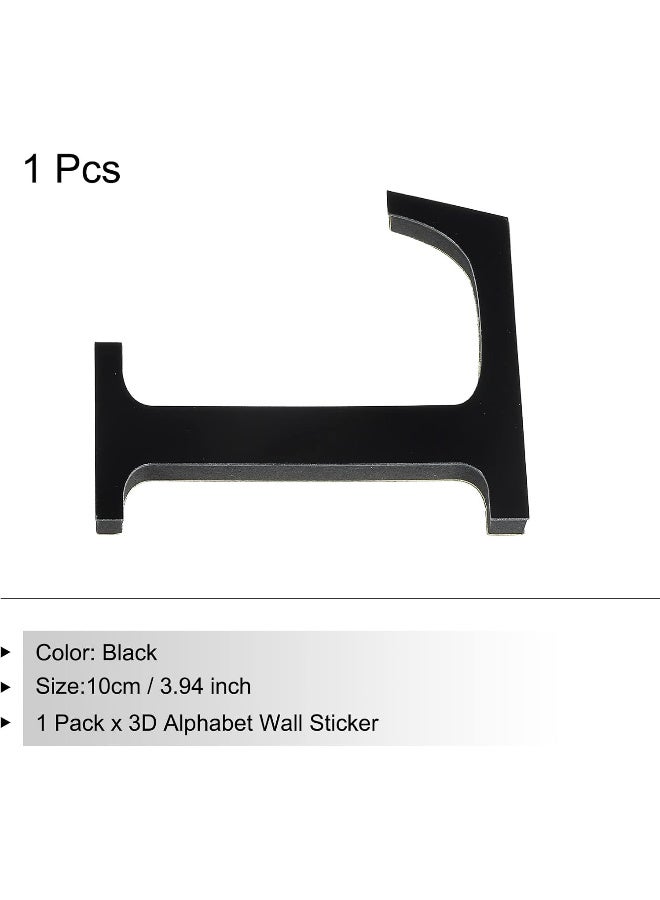 TPGP ملصقات حائط مرآة أكريليك ثلاثية الأبعاد حرف L ذاتية اللصق لتزيين المنزل فن ملصق ديكال لتزيين المنزل DIY باللون الأسود - Image 3