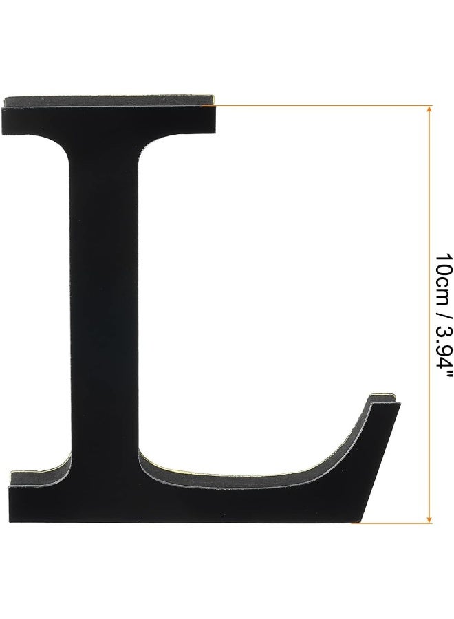 TPGP ملصقات حائط مرآة أكريليك ثلاثية الأبعاد حرف L ذاتية اللصق لتزيين المنزل فن ملصق ديكال لتزيين المنزل DIY باللون الأسود - Image 2