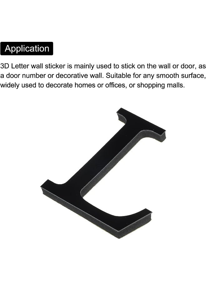 TPGP ملصقات حائط مرآة أكريليك ثلاثية الأبعاد حرف L ذاتية اللصق لتزيين المنزل فن ملصق ديكال لتزيين المنزل DIY باللون الأسود - Image 4