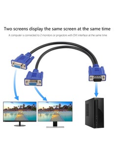 SUNSAR 1ft Full HD 1080P VGA Splitter Cable Dual VGA Monitor Y Cable 1 Male to 2 Female Adapter Converter Video Cable for Screen Duplication  - Image 2