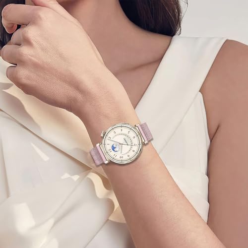 DEALELE Bands Compatible with Huawei Watch GT5 Pro 42mm / GT5 / GT4 41mm / Garmin Venu 3S / Fossil Women's Gen 6, 18mm Stainless steel Metal Milanese Magnetic Mesh Strap for Women Men, Rose pink - Image 4