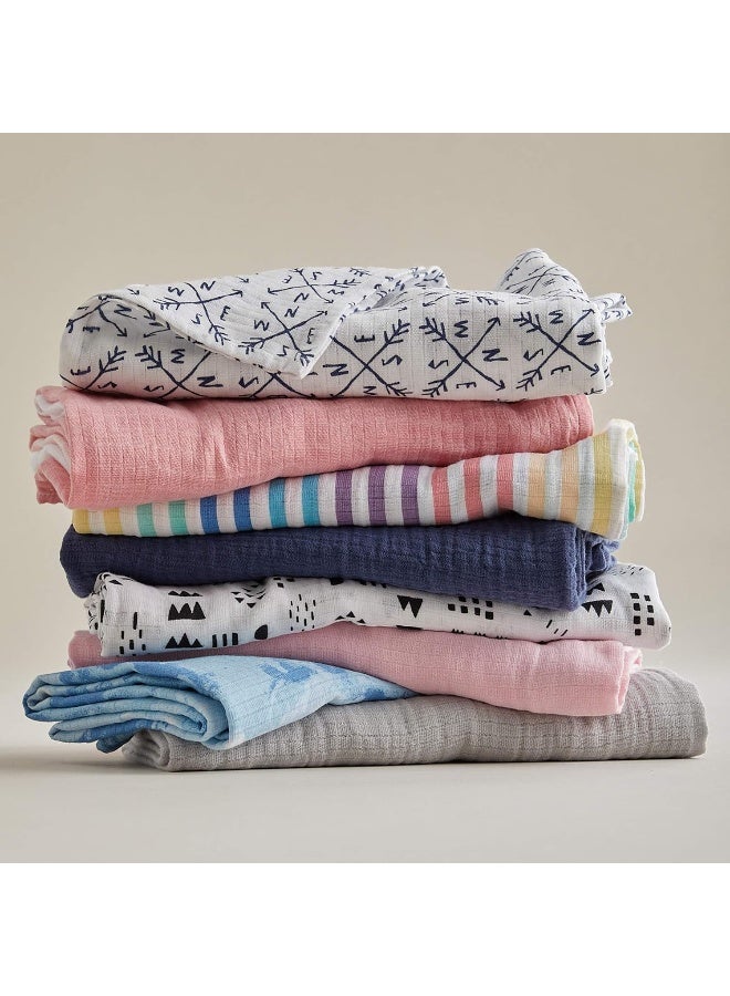 The Honest Company Honest Baby Clothing 3-Pack Organic Cotton Swaddle Blankets - pink - One size  - Image 5