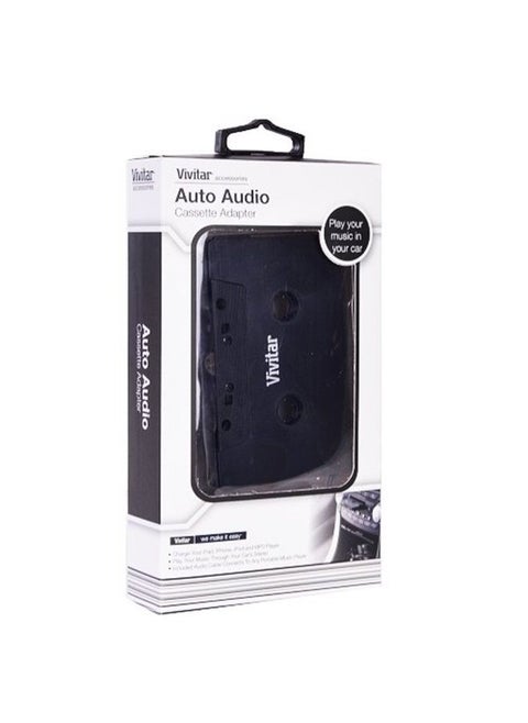 Infinite Audio Cassette Adapter - Play Any Device w/3.5mm Jack On Your Cassette Player! (Black)