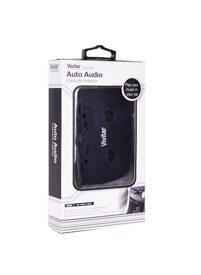 Infinite Audio Cassette Adapter - Play Any Device w/3.5mm Jack On Your Cassette Player! (Black)
