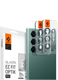 Spigen Glastr Ez Fit Optik Pro for Samsung Galaxy S22 Ultra Camera Lens Protector (2 Pack) - Green  - Image 1