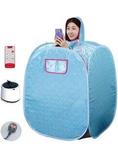 Generic Portable Sauna Steam Tent with 2L Steam Generator Full Size Home Personal Sauna Box Steam Room for Home Relaxation Spa Including Carry Bag 1000W (Blue)  - Image 1