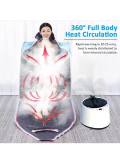 Generic Portable Sauna Steam Tent with 2L Steam Generator Full Size Home Personal Sauna Box Steam Room for Home Relaxation Spa Including Carry Bag 1000W (Blue)  - Image 4