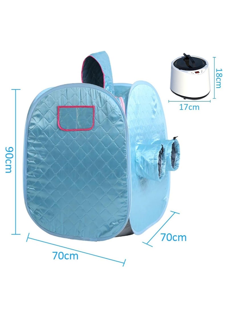 Generic - Portable Sauna Steam Tent with 2L Steam Generator Full Size Home Personal Sauna Box Steam Room for Home Relaxation Spa Including Carry Bag 1000W (Blue) - Image 1