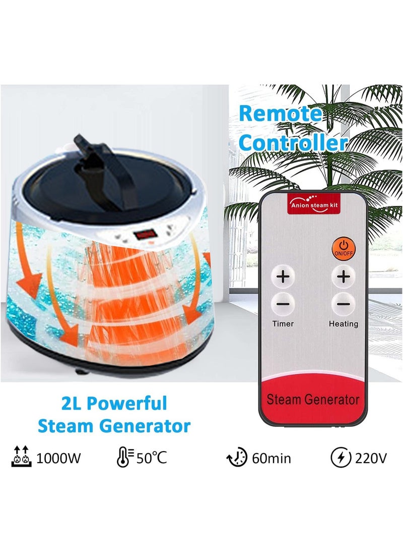 Generic - Portable Sauna Steam Tent with 2L Steam Generator Full Size Home Personal Sauna Box Steam Room for Home Relaxation Spa Including Carry Bag 1000W (Blue) - Image 1