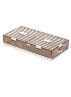 NKX Set of 2 Space-Saving Drawer-Style Folding Under Bed Storage Box with Wheels 18cm  - Image 3