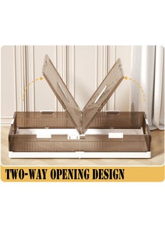 NKX Set of 2 Space-Saving Drawer-Style Folding Under Bed Storage Box with Wheels 18cm  - Image 5