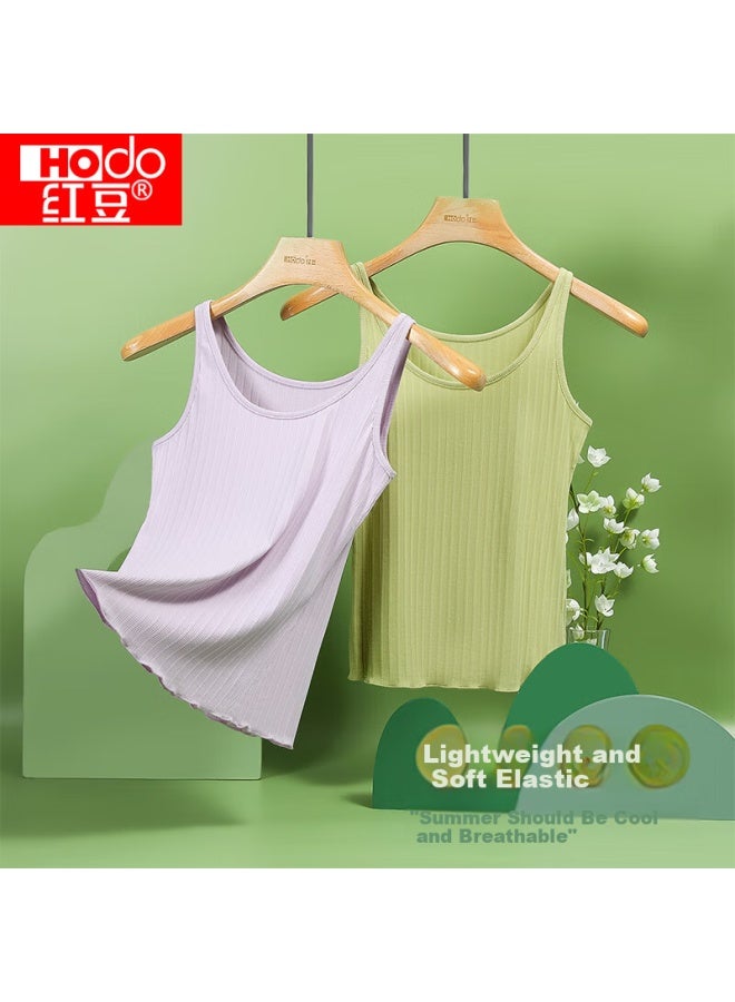 Hodo 2-pack Women's Basic Tank Tops Solid Color Deep U-neck Slimming Inner Wear Outer Wearable Strap Set Three 160/85 - Image 1