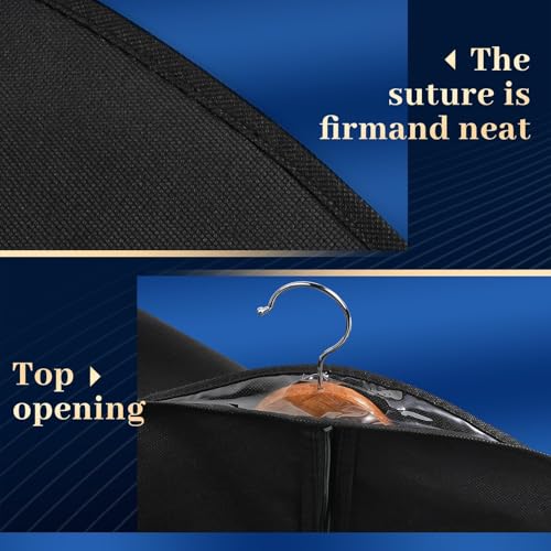 Lzerking Premium Garment Bag 8-Pack, 43 Inch Garment Bags for Hanging Clothes, Suit Bags for Travel with Clear Window, Sweater, Coat & Suit Storage - Image 5
