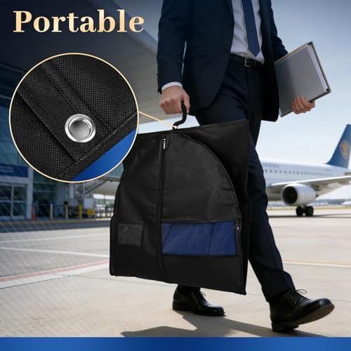 Lzerking Premium Garment Bag 8-Pack, 43 Inch Garment Bags for Hanging Clothes, Suit Bags for Travel with Clear Window, Sweater, Coat & Suit Storage - Image 3