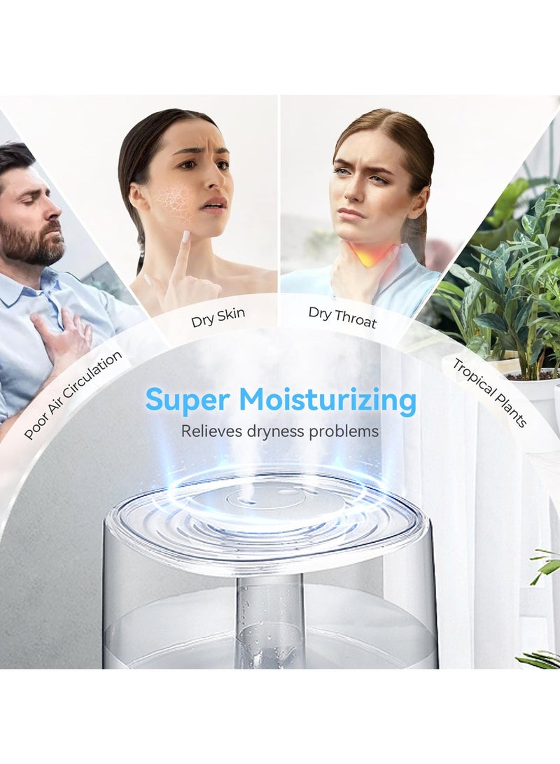 Castlery Air Humidifier, 4L Smart Humidifier with Remote & Touch Control, Adjustable Mist 360° Dual Nozzle, Constant Humidity Mode and Timer, Essential Oil Function, Cool Mist Humidifier Air Purifier for Bedroom,  Baby - Image 4
