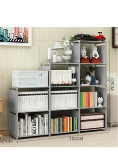 TNGames Trapezoidal 9 Cube Bookcase Display Stand Bookshelf Silver Gray  - Image 2