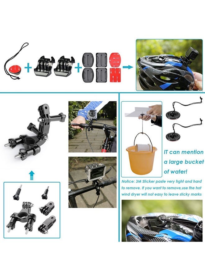 Ozone 50-In-1 Sport Action Camera Accessory Kit For GoPro Hero4 Hero 7, Hero 6 Hero 5 SJCAM Yi Action Camera Black - Image 4