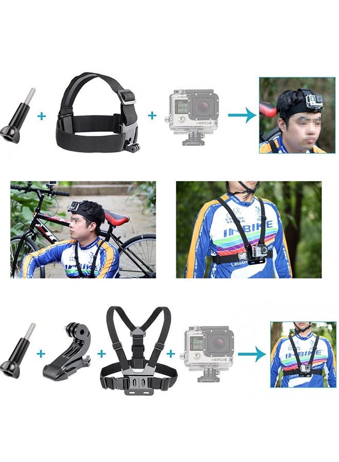 Ozone 50-In-1 Sport Action Camera Accessory Kit For GoPro Hero4 Hero 7, Hero 6 Hero 5 SJCAM Yi Action Camera Black - Image 5