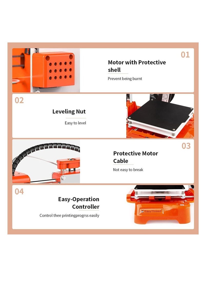 Generic - Portable 3D Printer with Removable Magnetic Build Plate,  Educational Mini 3D Printer with PLA Filament for Kids(Printing Size 100x100x100mm) - Image 1