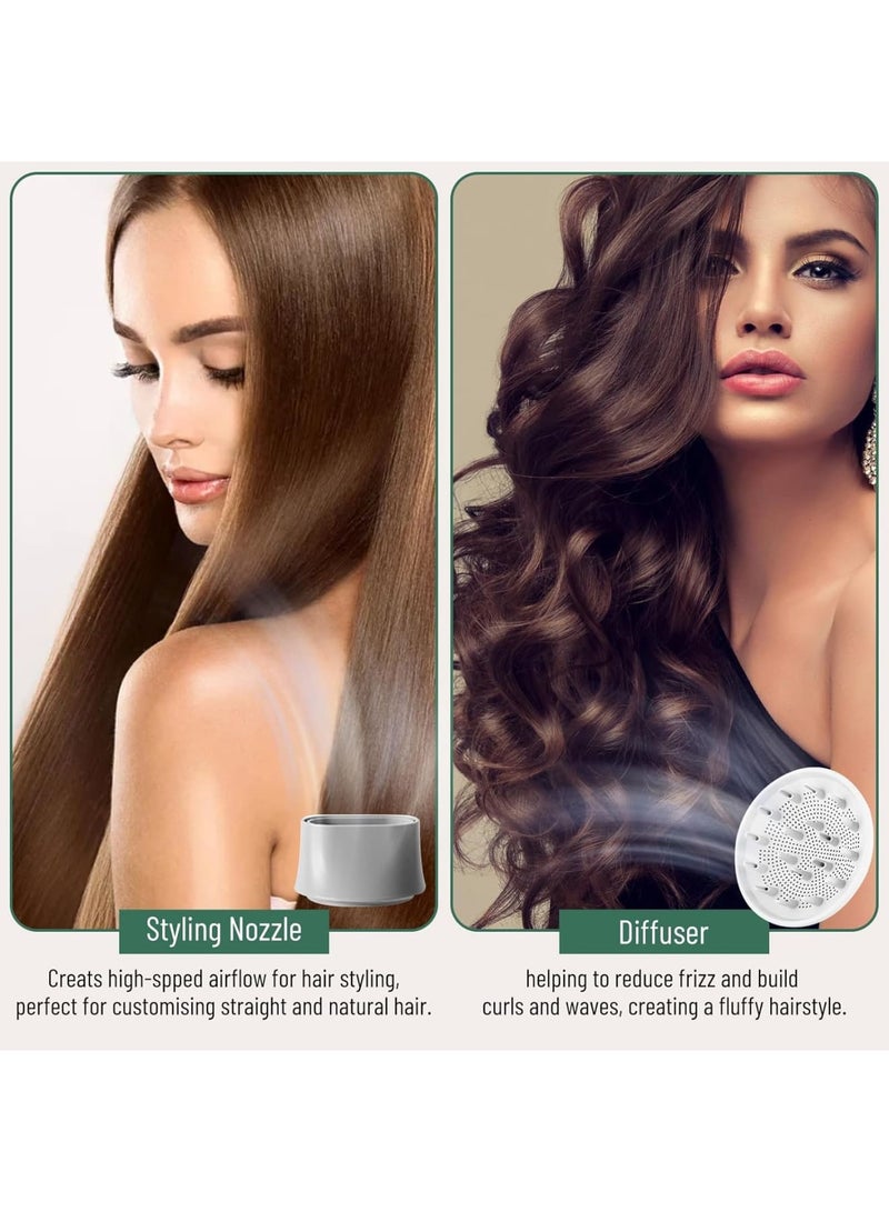 Zikra Professional Ionic Hair Dryer, 2000 Watt Hair Dryer with 3 Temperature 2 Speeds and Cool Wind Buttons, Negative Ion Technology Suitable for Home and Salon (White) - Image 5