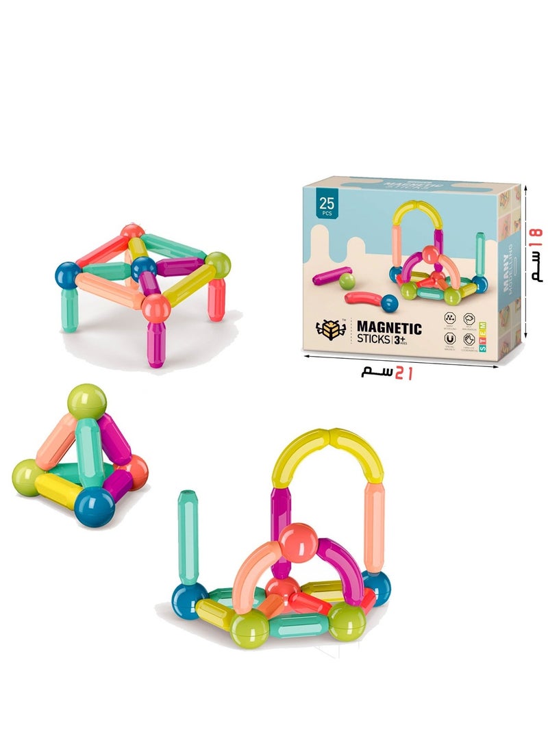 STEM 25-Piece Magnetic Building Stick Blocks - Image 2