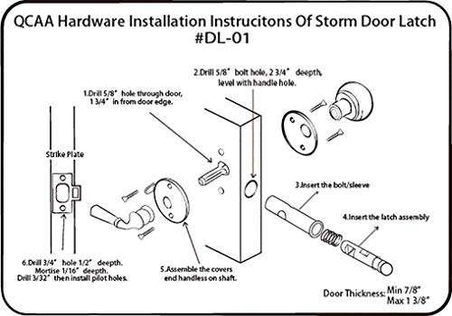 QCAA Solid Brass Storm Door Latch, Polished Brass, Made in Taiwan, 1 Pack - Image 5