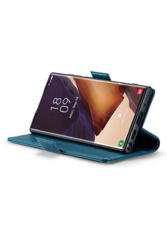 CaseMe Flip Wallet Case For Samsung Galaxy Note 20 Ultra [RFID Blocking] PU Leather Wallet Flip Folio Case with Card Holder Kickstand Shockproof Phone Cover (Blue)  - Image 5
