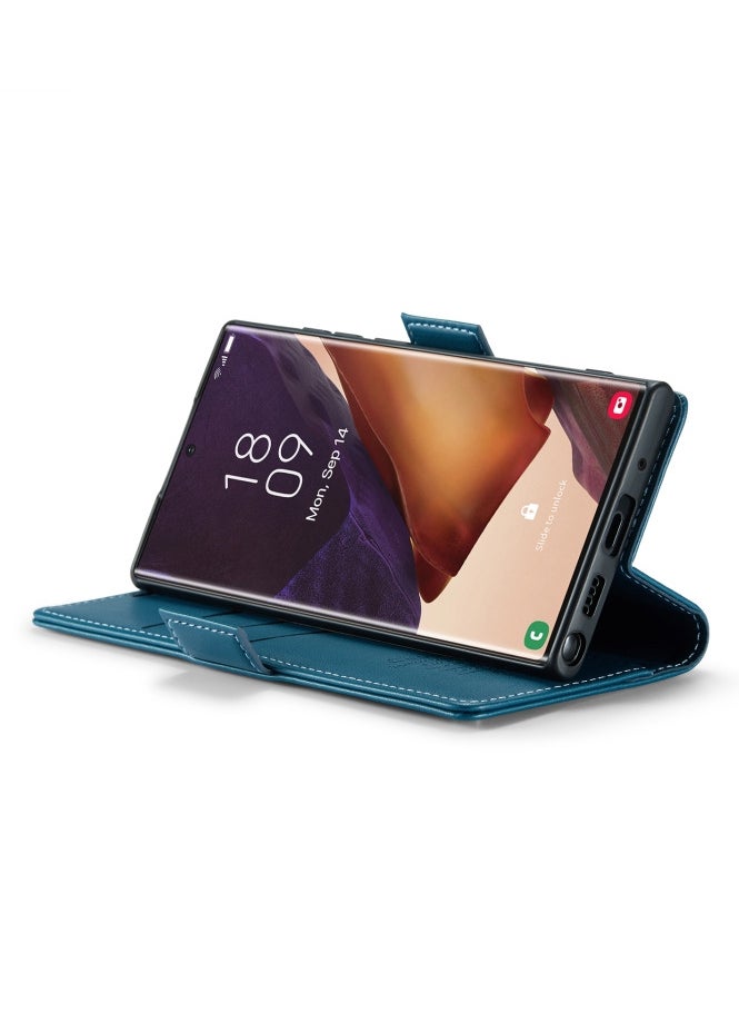 CaseMe Flip Wallet Case For Samsung Galaxy Note 20 Ultra [RFID Blocking] PU Leather Wallet Flip Folio Case with Card Holder Kickstand Shockproof Phone Cover (Blue)  - Image 5