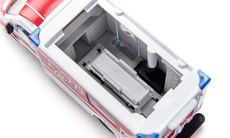 Siku سيكو 2115، سيارة إسعاف مرسيدس-بنز سبرينتر نوع ميسن C، 1:50، معدن، بلاستيك، أحمر، أبيض، سقف قابل للإزالة، يشمل: نقالة ولوح عمود الفقري - Image 2