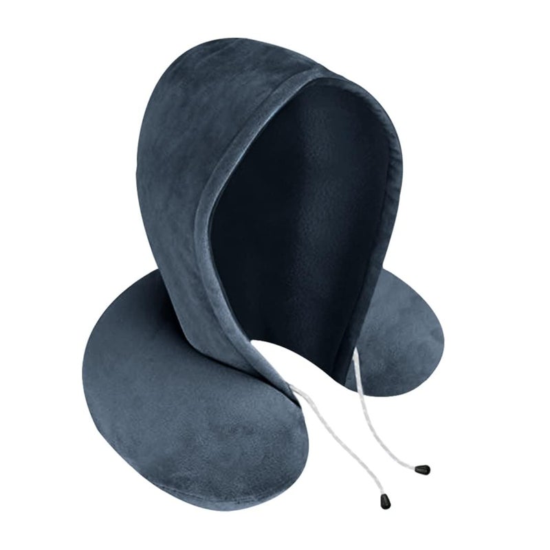 SIRIDHI SIRIDHI Premium Neck Pillow Ultra Soft Neck Pillow with Hoodie Super Comfortable Travel Pillow for Airplane Grey  - Image 1