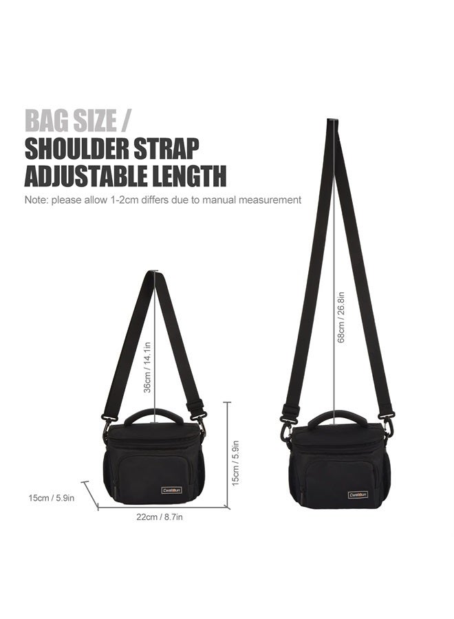 Cwatcun Small Camera Bag Compact Camera Shoulder Bag, Waterproof Digital Camera Crossbody Case, Travel Photography Bag for Canon, Nikon, Sony, Fuji DSLR/SLR/Mirrorless Cameras, Lens and Accessories - Image 5