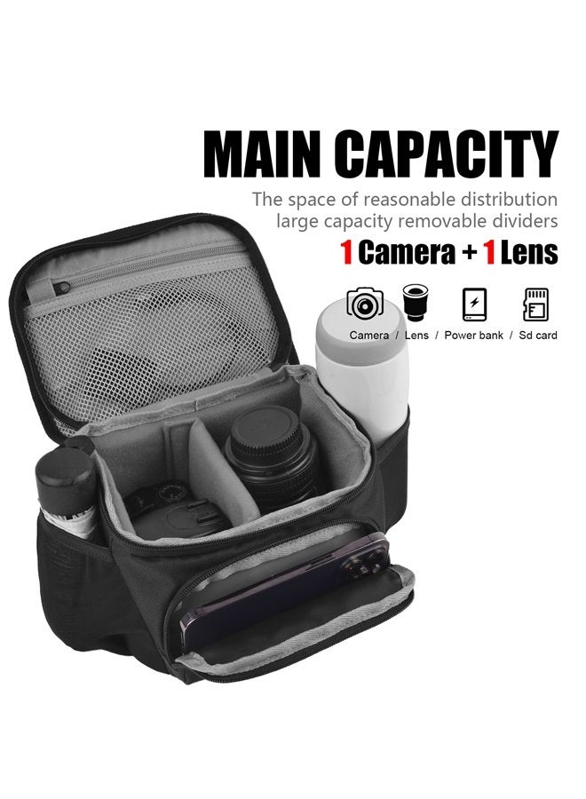 Cwatcun Small Camera Bag Compact Camera Shoulder Bag, Waterproof Digital Camera Crossbody Case, Travel Photography Bag for Canon, Nikon, Sony, Fuji DSLR/SLR/Mirrorless Cameras, Lens and Accessories - Image 2