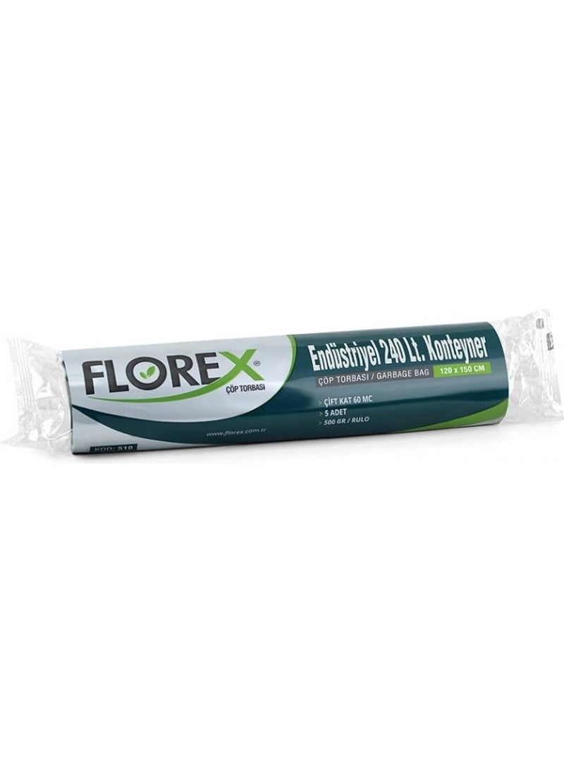 Florex - Black Container Garbage Bag 120 x 150 cm 240 lt 5-pack - Image 1