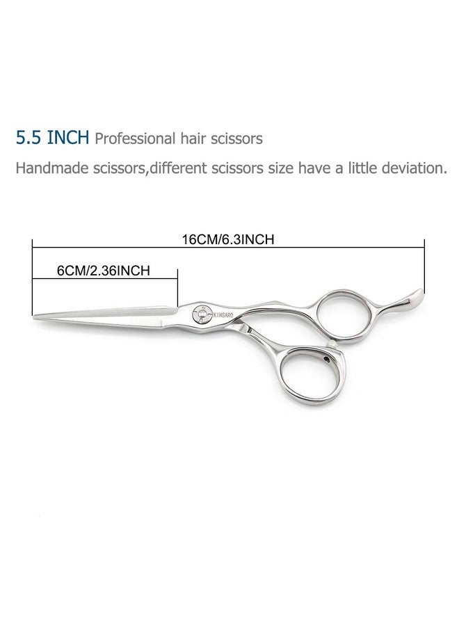 KINSARO Barber Scissors 5.5" Professional Hair Scissors Hair Cutting Shears Hair Cutting Scissors Haircut Shears 440C Barber Shears Hairdresser Scissors Sharp Hair Scissors Bearing Screw KINSARO - Image 2