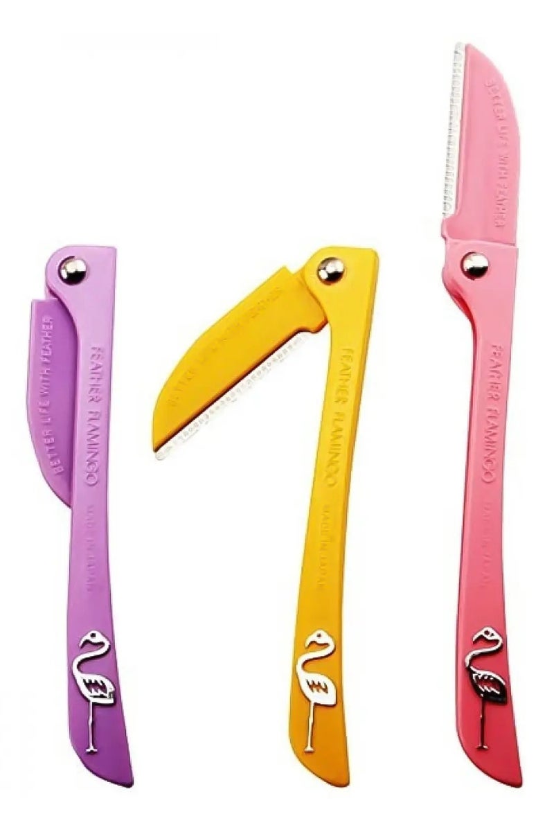 شفرة حلاقة آمنة من الفولاذ المقاوم للصدأ مكونة من 3 قطع على شكل طائر الفلامنجو، أصلية يابانية - Image 2