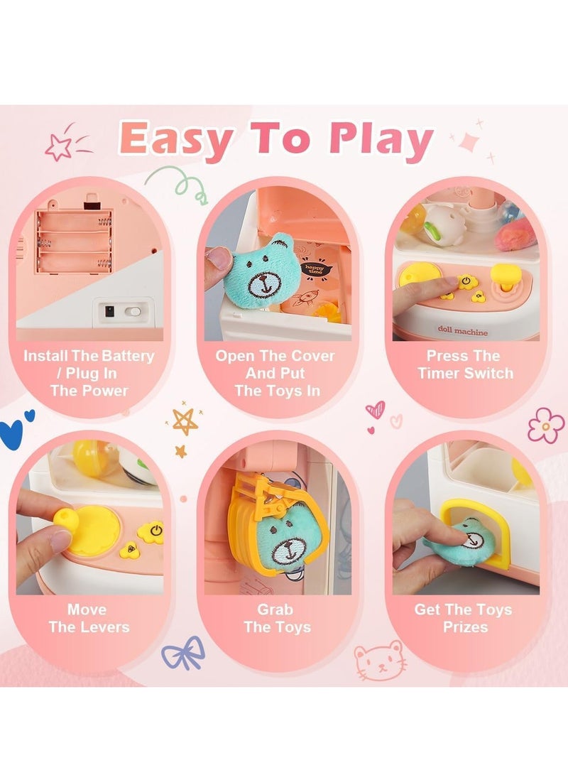 أرابايت آلة مخلب صغيرة للأطفال، آلة بيع صغيرة للعبة مكونة من 22 قطعة، لعبة أركيد آلة مخلب، لعبة أركيد آلة مخلب مع أضواء وموسيقى قابلة للتعديل، آلة مخلب للأطفال - Image 5