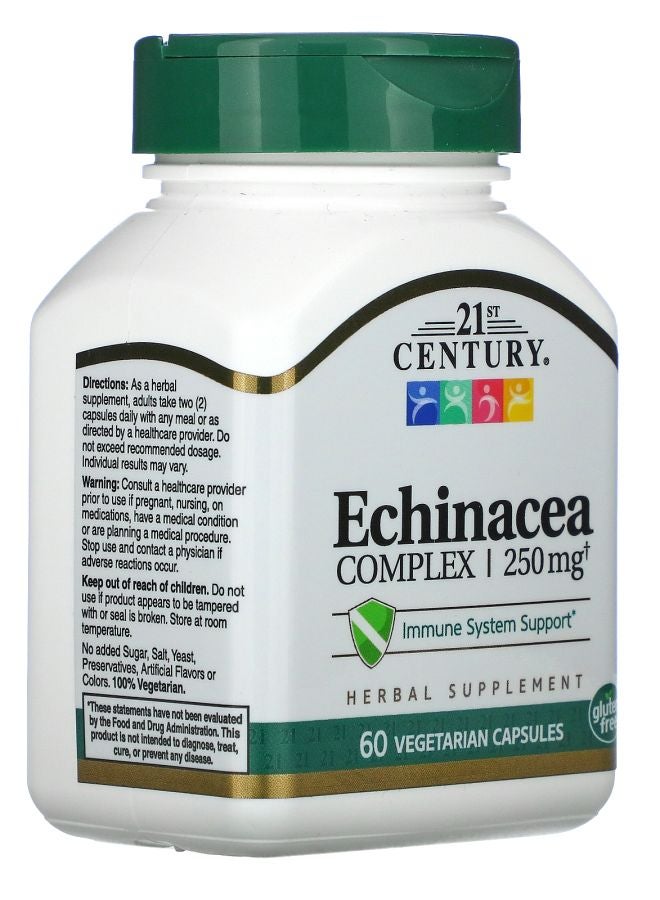 21st Century Echinacea Complex 60 Vegetarian Capsules (125 mg per Capsule) - Image 2