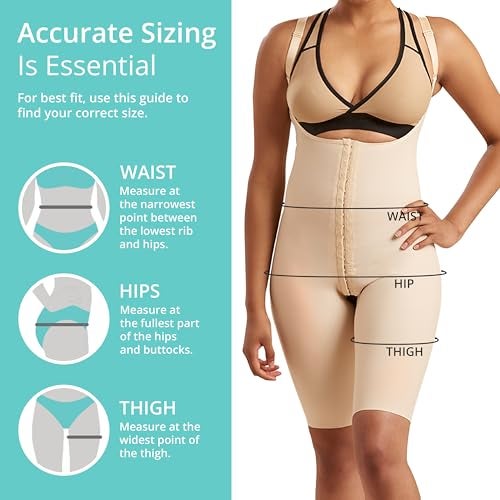 Marena SFBHS Women’s Girdle with High Back, Short-Length - Post-surgical Shapewear Support - X-Small, Beige - Image 4