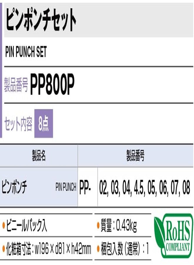 تون طقم دبابيس TONE PP800P أحمر مكون من 8 قطع - Image 5