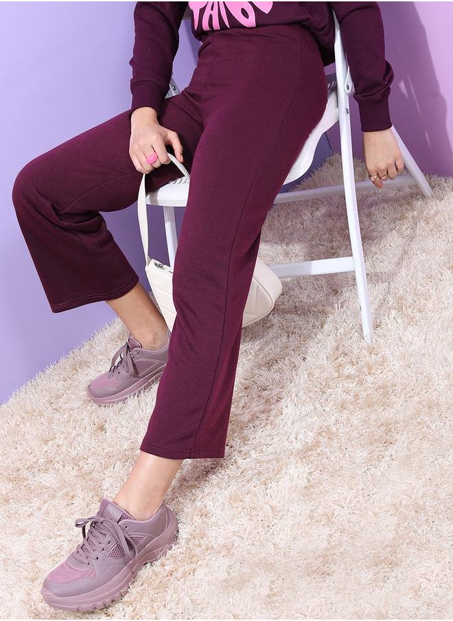 Tokyo Talkies Solid Fit & Flared Pants with Elastic Waistband by Styli  - Image 1