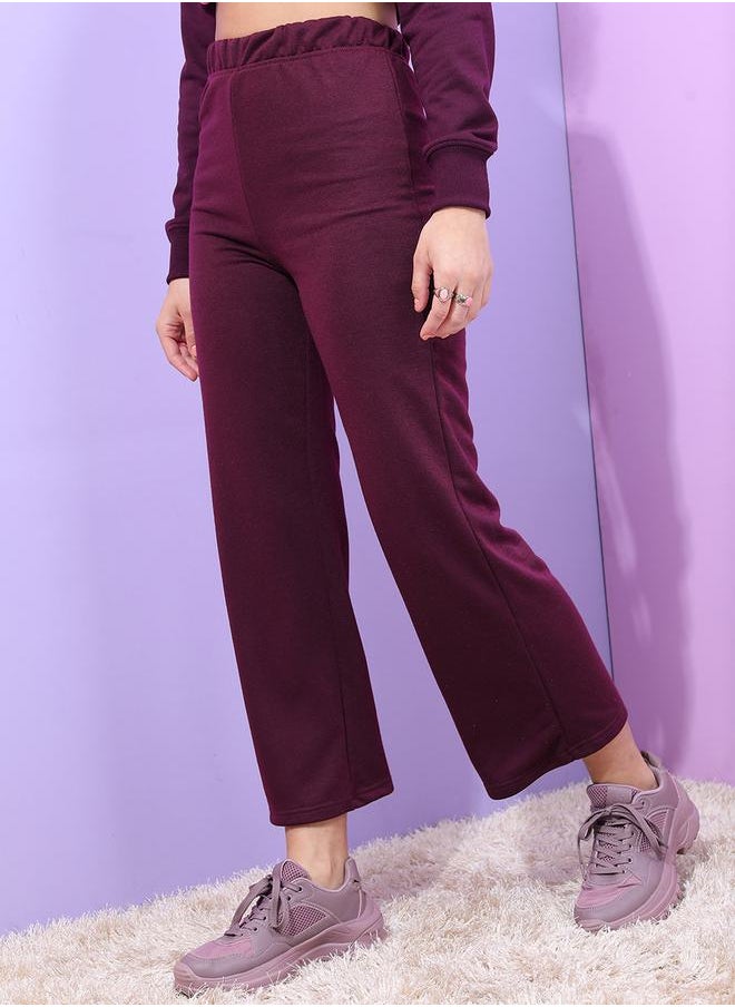 Tokyo Talkies Solid Fit & Flared Pants with Elastic Waistband by Styli  - Image 4