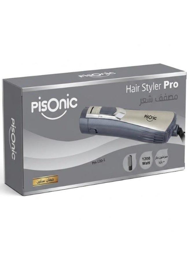 Pisonic Pro Hair Styler 1200W Hair Dryer – Hot & Cool Air – Dual Speed Settings – Lightweight Professional Hair Styling Tool - Image 1