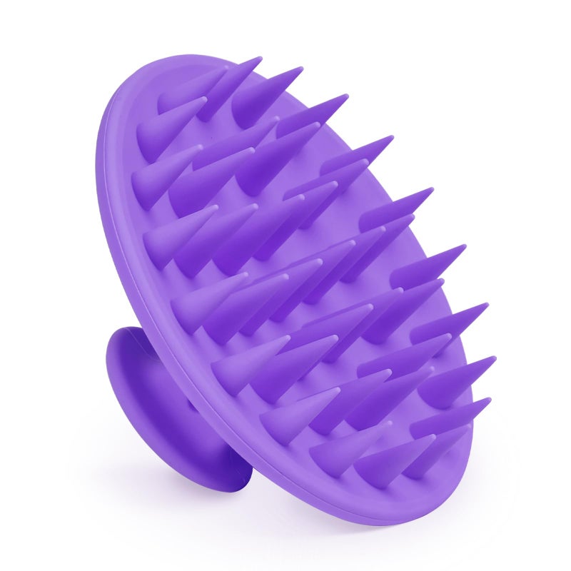 Meartchy Silicone Scalp Massager Shampoo Brush, Scalp Scrubber for Hair Growth (Purple) - Image 1