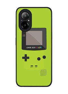 Rugged Black Edge Case for Realme C67 4G, Slim fit Soft Case Flexible Rubber Edges Anti Drop TPU Gel Thin Cover -  Gameboy Color - Green