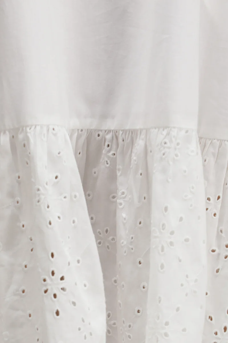 فيرجيو Cotton Schiffli Daywear Lace Shirts Dresses for Women