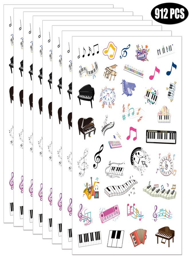 كوبا بلاي ملصقات نوتات البيانو من CupaPlay، 912 قطعة - هدايا وديكورات حفلات أعياد ميلاد الموسيقيين وحفلات استقبال المولود الجديد - Image 2