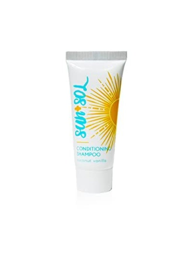 World Amenities - Sun + Sol Bulk Cleansing 2 in 1 Shampoo & Conditioner With Warm Coconut & Vanilla Fragrances, Travel Size Toiletries, Mini Hotel Amenities - Image 1