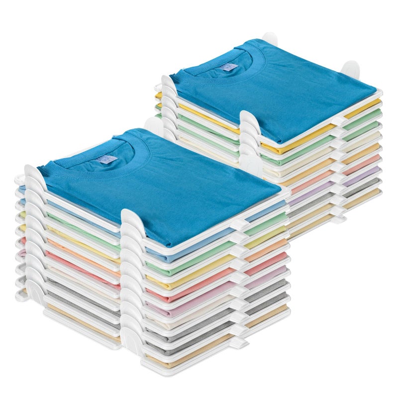 Accenter Tshirt Organizer for Closet StorageCloset Shelves for Bedroom StorageStackable Storage Bins for Home StorageSturdy and Durable Clothes Folder20Pack - Image 2