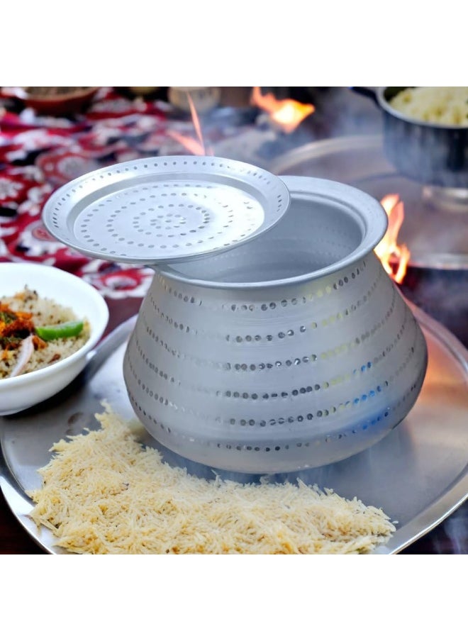 SAQOWARE - Saqoware Heavy-Duty Aluminum Biryani Pot with Lid-4 Kg Capacity | Mandi Cooking Pot | Arabic Rice Cooking Pot | Outdoor Camping Cooking Pot for Large Gatherings and Family Feasts - Image 1